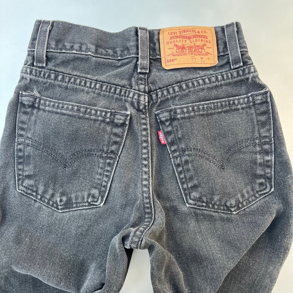 Vintage 90s Levi's 550 slim straight black denim jeans jeans - Picture 4 of 12